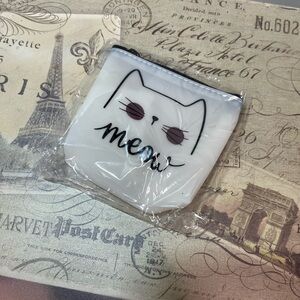Vinyl Cat Meow Coin Purse